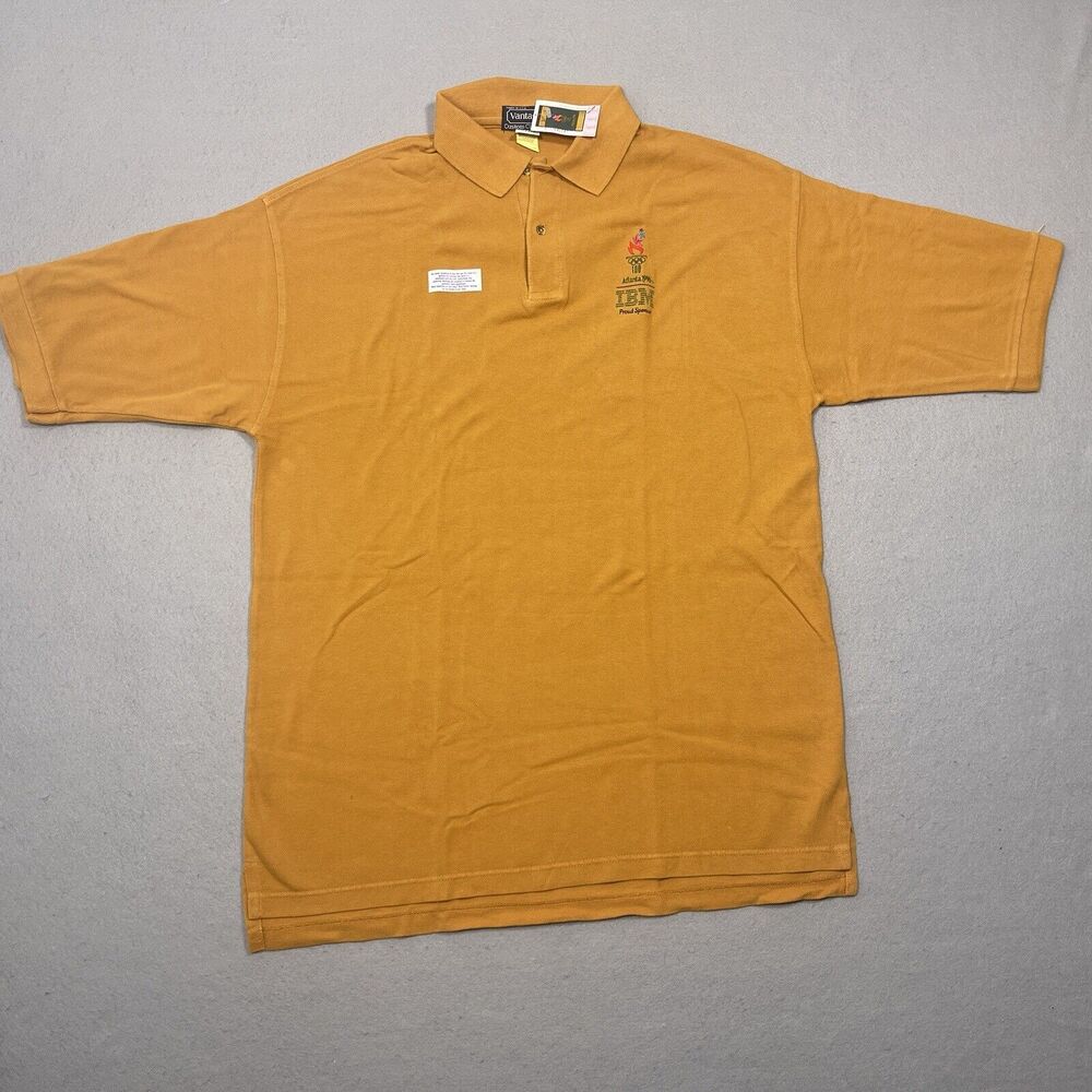 Vintage Atlanta 1996 Olympics Polo‎ Shirt Men Large IBM Sponsor Pique USA NEW